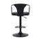 Armen Living Eagle Adjustable Height Swivel Black Faux Leather and Black Wood Bar Stool with Black Metal Base LCEASWBABLBL - alternate 7